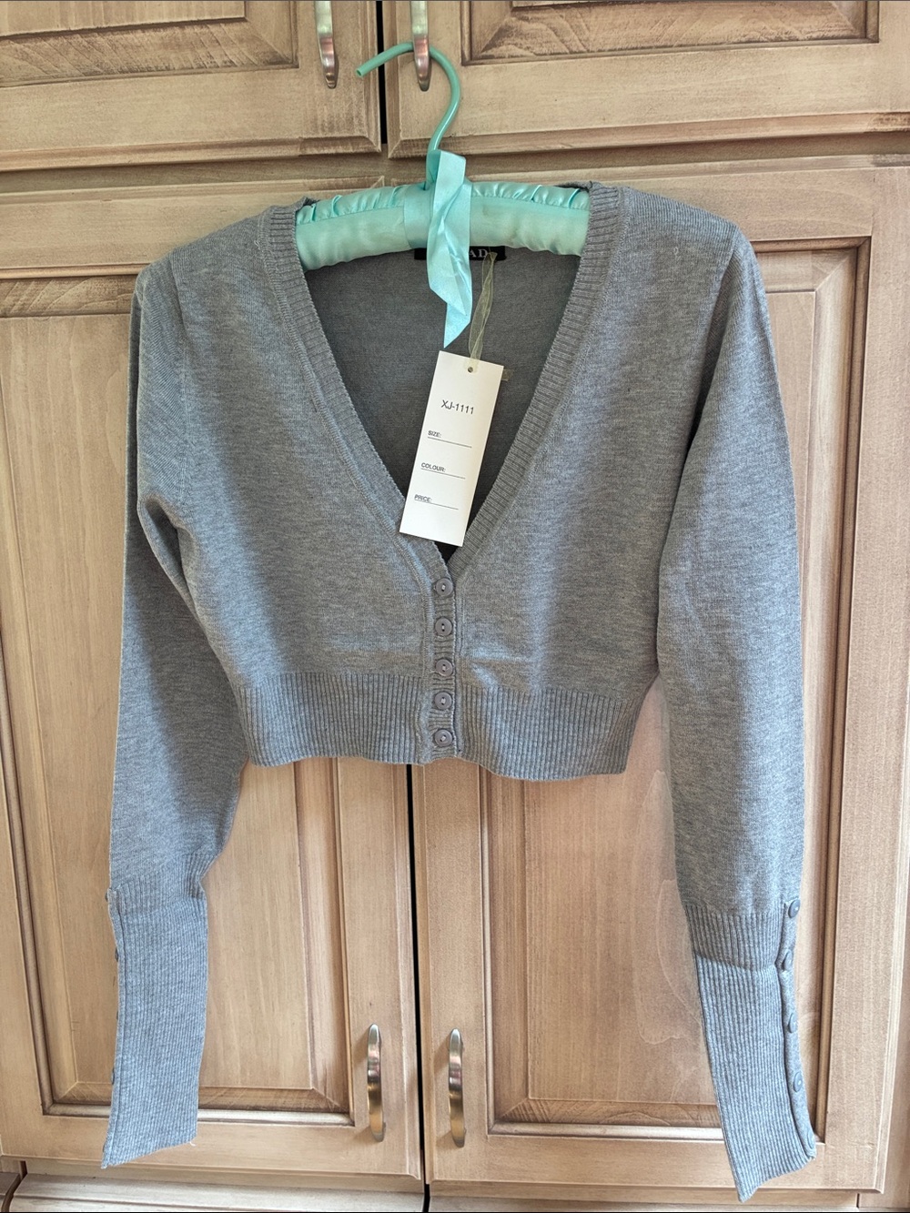 Gray cardigan button Front Shrug NWT